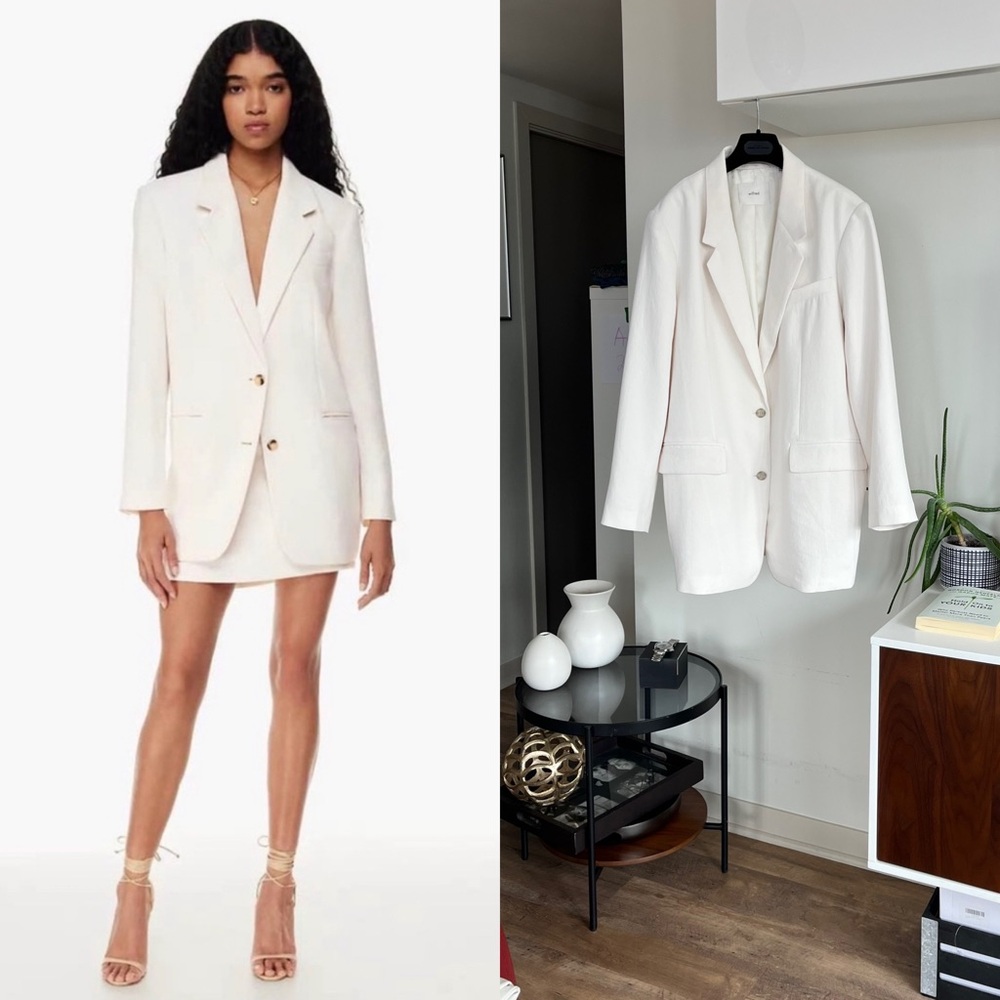 Aritzia Wilfred Heartbreaker White new Business Formal Evening Spring Size L